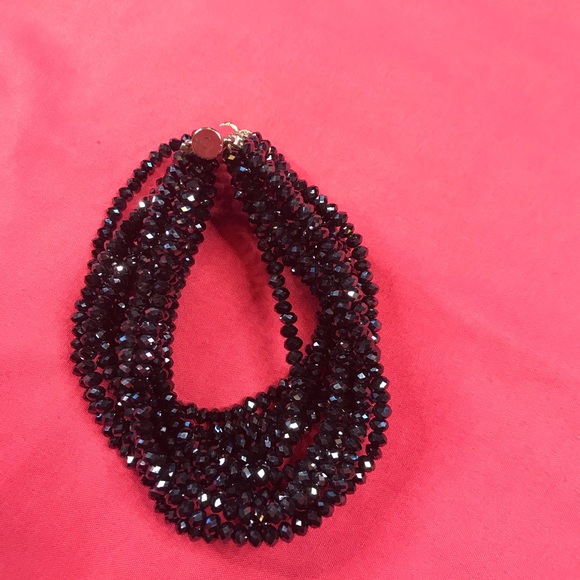Black Crystal Multi-Strand Bracelet - Picture 3 of 5